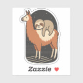 Sloth Riding Llama Aufkleber (Blatt)