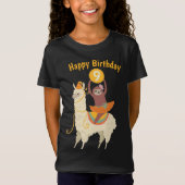 Sloth Riding Llama Birthday Custom T - Shirt (Vorderseite)