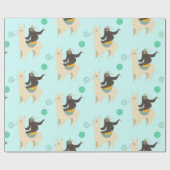 Sloth Riding Llama Birthday Geschenkpapier (Flach)