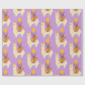 Sloth Riding Llama Birthday Geschenkpapier (Flach)