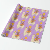 Sloth Riding Llama Birthday Geschenkpapier (Ungerollt)