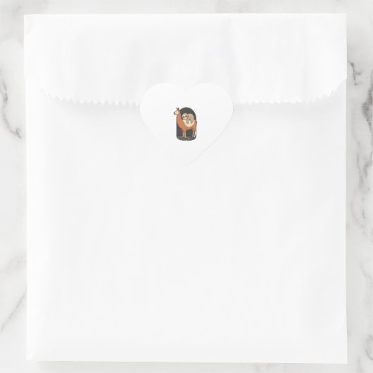 Sloth Riding Llama Herz-Aufkleber (Tasche)