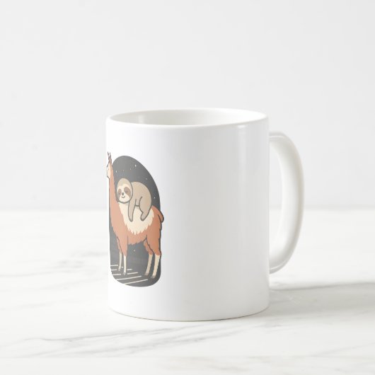 Sloth Riding Llama Kaffeetasse (VorderseiteRechts)