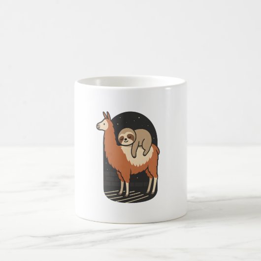 Sloth Riding Llama Kaffeetasse (Mittel)