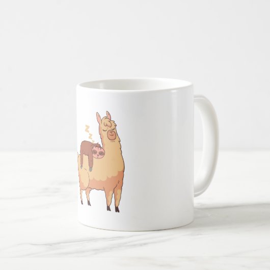 Sloth Riding Llama Kaffeetasse (VorderseiteRechts)