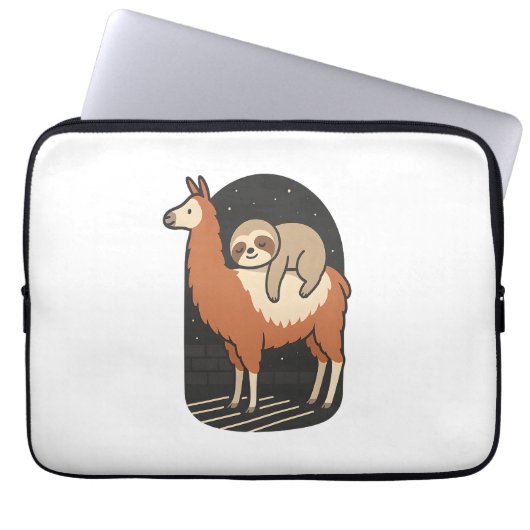 Sloth Riding Llama Laptopschutzhülle (Vorderseite)
