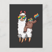 Sloth Riding Llama mit Sonnenbrille Equality LGBT Postkarte (Vorderseite)