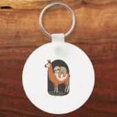 Sloth Riding Llama Schlüsselanhänger (Vorderseite)
