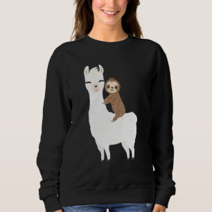 Sloth Riding Llama Süße Tier für Kinder und Erwach Sweatshirt