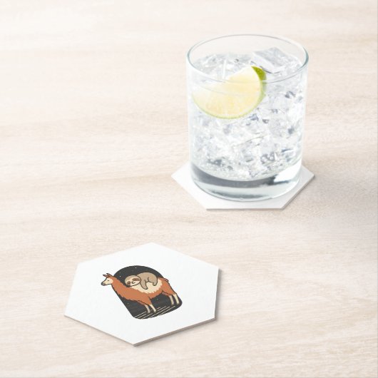 Sloth Riding Llama Untersetzer (Vor Ort)