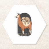 Sloth Riding Llama Untersetzer (Vorderseite)