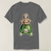 Sloth Riding Schildkröte T-Shirt (Design vorne)