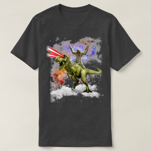 Sloth Riding TRex Dinosaur T-Shirt (Design vorne)