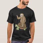 Sloth Riding Turtle Lazy and Slow T-Shirt (Vorderseite)