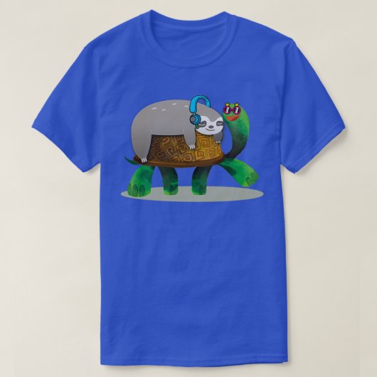 Sloth Riding Turtle Lazy Sloth Gift T-Shirt (Design vorne)