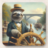 Sloth Riverboat Captain Getränkeuntersetzer (Vorderseite)