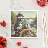 Sloth Riverboat Captain Serviette (Beispiel)