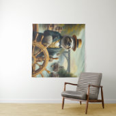 Sloth Riverboat Captain Wandteppich (Beispiel (Horizontal))