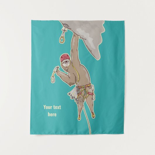 Sloth Rock Climber Tragegerät Wandteppich (Vorderseite)