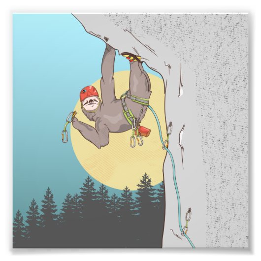 Sloth Rock climbing Fotodruck (Vorne)
