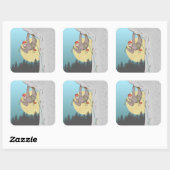 Sloth Rock climbing Quadratischer Aufkleber (Blatt)