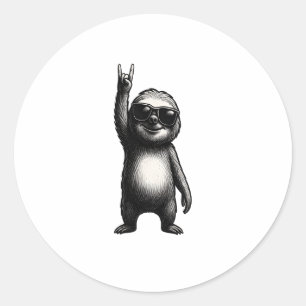 Sloth Rocking Dance Runder Aufkleber