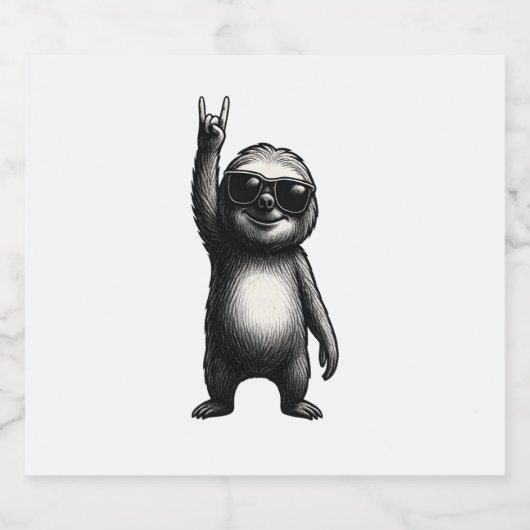 Sloth Rocking Dance Schaumweinetikett (Einzelnes Label)