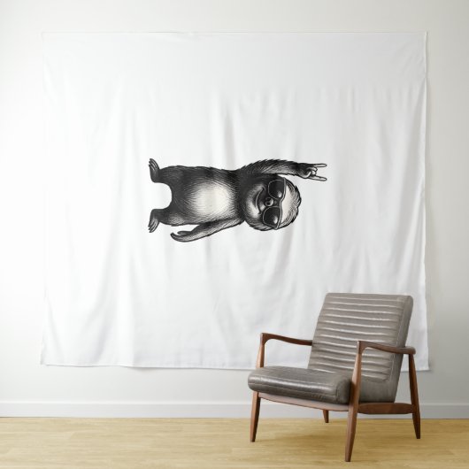 Sloth Rocking Dance Wandteppich (Beispiel (Horizontal))