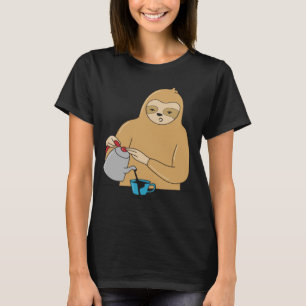 Sloth Rodent Niedlich Coffee Tired Lazy Office Mon T-Shirt
