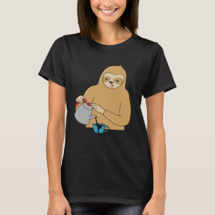 Sloth Rodent Niedlich Coffee Tired Lazy Office Mon T-Shirt
