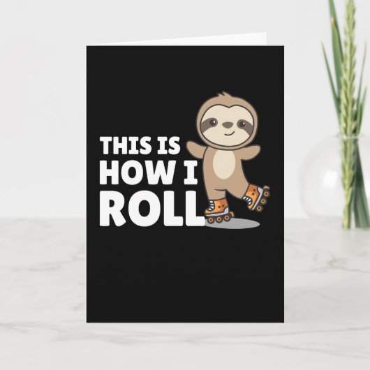 Sloth Roller Skate Funny Animals Roller Skate Karte (Vorderseite)