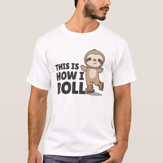 Sloth Roller Skate Funny Animals Roller Skate T-Shirt (Vorderseite)