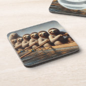 Sloth Rowing Team Getränkeuntersetzer (Linke Seite)