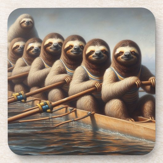 Sloth Rowing Team Getränkeuntersetzer (Vorderseite)