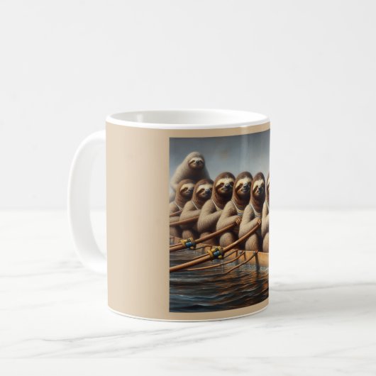 Sloth Rowing Team Kaffeetasse (Vorderseite Links)
