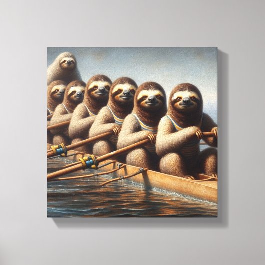 Sloth Rowing Team Leinwanddruck (Vorderseite)