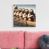 Sloth Rowing Team Leinwanddruck (Insitu (Wohnzimmer))