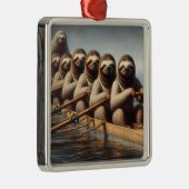 Sloth Rowing Team Ornament Aus Metall (Rechts)