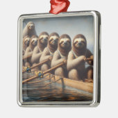Sloth Rowing Team Ornament Aus Metall (Links)