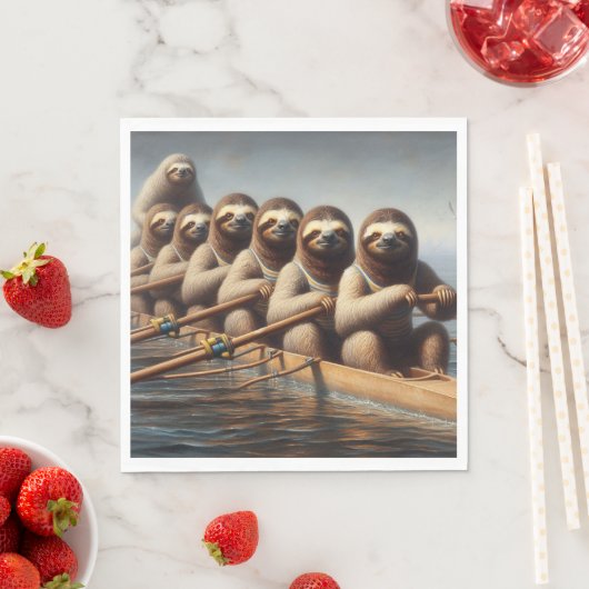 Sloth Rowing Team Serviette (Beispiel)