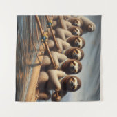 Sloth Rowing Team Wandteppich (Vorderseite (Horizontal))