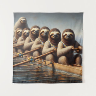 Sloth Rowing Team Wandteppich