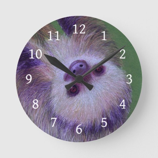 Sloth Runde Wanduhr (Vorderseite)