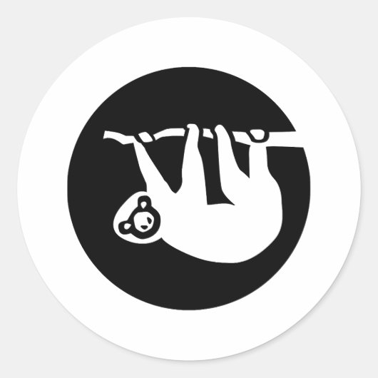Sloth Runder Aufkleber (Vorderseite)