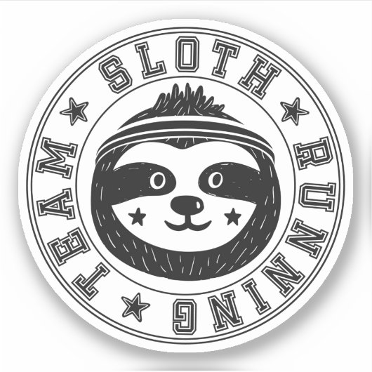 Sloth Running Team Aufkleber (Vorderseite)