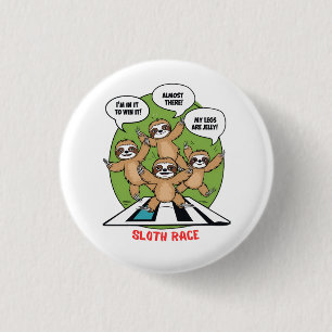Sloth Running Team Button
