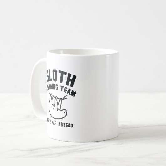 Sloth Running Team Kaffeetasse (Vorderseite Links)