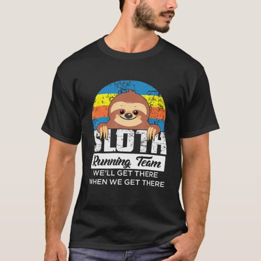 Sloth Running Team Runner Running Workout T-Shirt (Vorderseite)