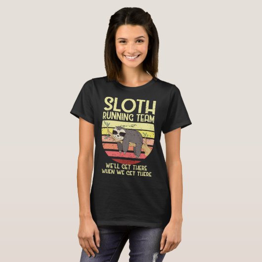 Sloth Running Team Runner Sloth Tired Lazy Runners T-Shirt (Vorne ganz)