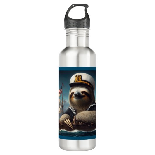 Sloth Sailor Edelstahlflasche (Vorderseite)